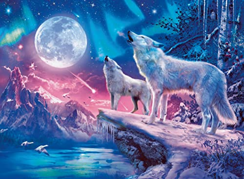 Ravensburger Puzzle 14952 - Wolf im Nordlicht - 500 Teile Puzzle für Erwachsene und Kinder ab 10 Jahren