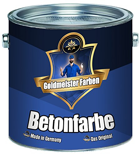 Goldmeister Farben Betonfarbe Bodenfarbe Fassadenfarbe hochelastische Kunststoffbeschichtung Chemikalienbeständig für Stein Zement Putz Beton Mauerwerk (1 L, Lichtgrau (RAL 7035()