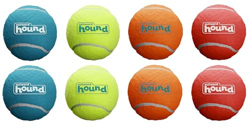 Outward Hound Squeaker Ballz Tennis Ball Dog Toy, Small, 2, 8‑Pack