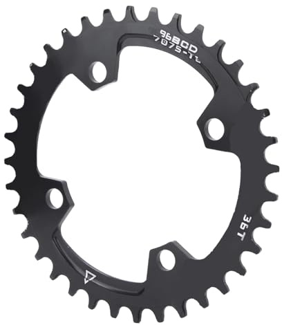 VGEBY Fahrrad Kettenblatt, 32/34/36T 96BCD Aluminiumlegierung Mountainbike Stahl Einkurbel Kettenring Fahrradreparaturteile (36T)