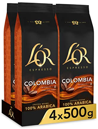 L'Or Café Grains Colombia 2Kg (lot de 4 x 500g)