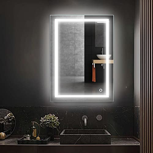 Willonin Badspiegel mit Beleuchtung, Badspiegel LED Badezimmerspiegel Beleuchtet Bad Spiegel Wandspiegel (50 x 70 cm)