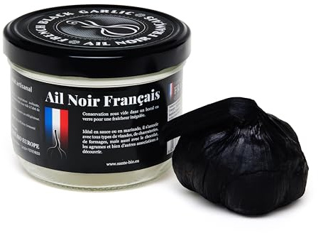 French Black Garlic - Tête d'Ail Noir Français de Piolenc - Médaille d'argent 2023 - Ingrédient Culinaire de Prestige - Antioxydant Naturel, Riche en Vitamines et Oligo-Éléments - 110 Grammes