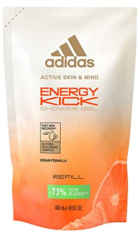 adidas Active Skin & Mind, Energy Kick Shower Gel Refill, Docciaschiuma Ricarica Donna, 400 ml