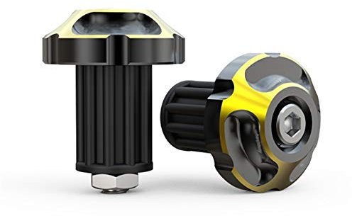 PARQUS Lenkerendstopfen Lenkerenden Griffe Motorrad Lenker Gegengewicht Stecker Slider Aluminiumlegierung Griff Lenker Endstopfen Stopper Kappen Crashschutz (Farbe: Gold)