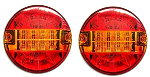 MelTruck® 2x LED Rückleuchte Rund 3 Funktionen ⌀140 Anhänger Traktor LKW PKW