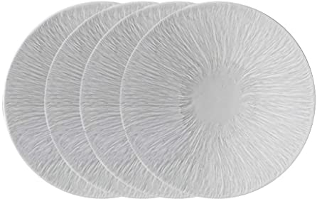 Vajilla Platos llanos grandes Juego de vajilla de porcelana Plato duradero para bistec Apto para lavavajillas Comedor (Color : White,times;4) little surprise