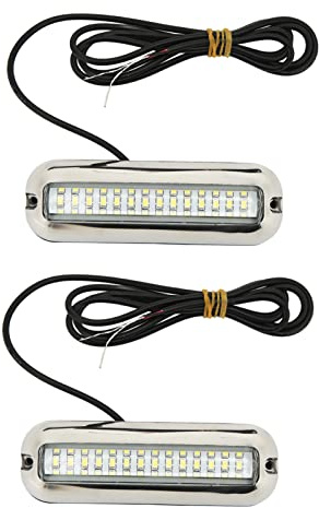 LED-Marine-Beleuchtung, 42 LEDs, Unterwasserlicht, LED, Boot, Licht, 10 – 30 V DC, Ablassstopfen, Licht für Boot, Yacht (blaues Licht)