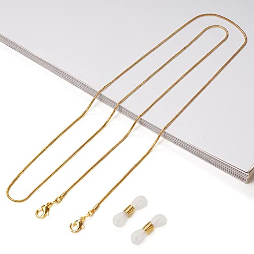 Brillenkette Brillen-Kettenhalter-Bügel-Sonnenbrillen-Lanyard-Schlange-Knochen-Ketten-Halskette Hängen Am Hals Für Mann-Frauen-Gold-Silber-Ketten Gold