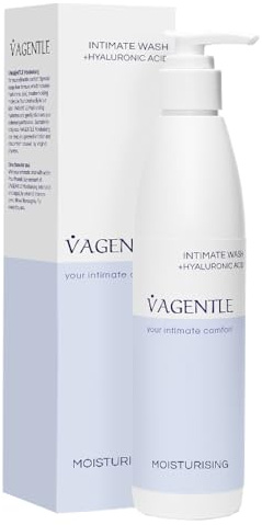 VAGENTLE Moisturising Feminine Hygiene Soap Free Intimate Wash for Daily Use. Proven Laboratory Formula with Hyaluronic Acid Provides Nourishment and Hydration. Vegan. 250ml