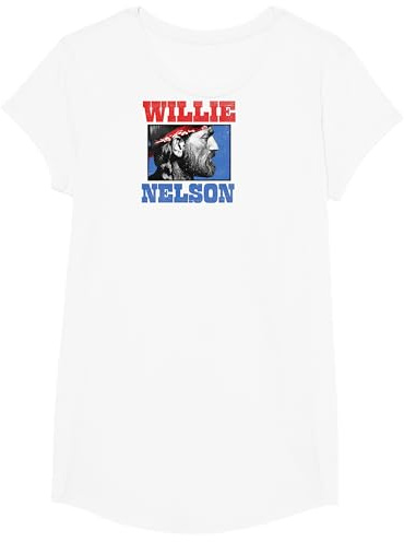 Willie Nelson Offizielles Bandana T-Shirt, Unisex Erwachsene, Schwarz, S