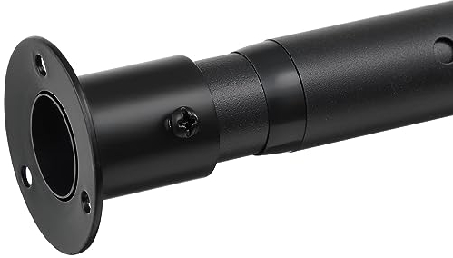 Harrms Bastoni per tenda da doccia, montaggio a parete, 121 cm, colore: nero