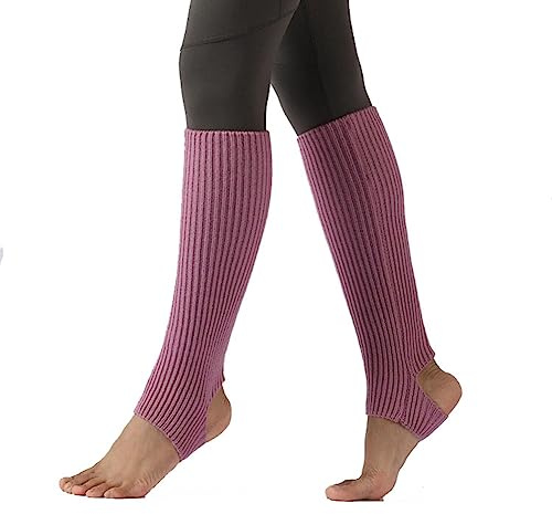 Yurosiay Gestrickte Ballett Stulpen 43cm Tanzstulpen Mädchen Damen Winter Warm Beinstulpen Strick Mit Fersenloch Weich Legwarmer Beinwarmer Stulpen für Yoga Ballett Tanz Fitness Schwarz