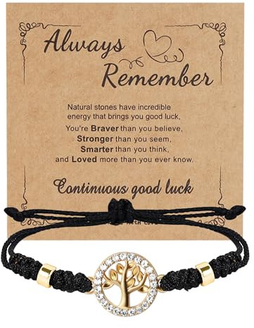 Manfnee Bracelet Arbre de Vie d'Or Pour Femme Homme Bracelet Cordon Fait Main Réglable Porte Bonheur Idéé Cadeau Anniversaire