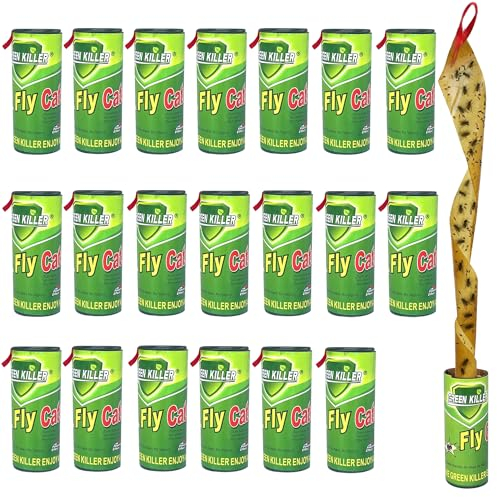 Rotolini Acchiappamosche, Trappola Mosche per Frutta appiccicosa per Interni Esterni Uso di Mosche, zanzare e Altri Insetti Volanti 20 Pezzi