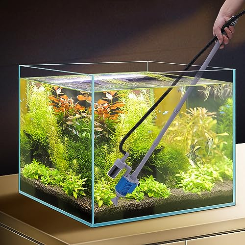 WEIGR Mulmsauger Aquarium Elektrisch Handpumpe - Effizienter Wasserwechsel und Sand/Kies Reiniger für Fischbehälter, Staubsauger Siphon zur schnellen Aquarium Wasserreinigung und Sandwaschung