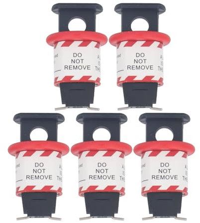 Circuit Breaker Lockout Device, 5PCS Lock Off Kit with Push Button Catch, Industrial Grade Electrical Safety Lock for Miniature Breakers, Compliance for Electricians & Facility Maintenance