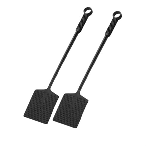 LUNCHS Fliegenklatsche 2 STK Mückenklatsche Einfacher Griff Mit Streifen Bequem Und Praktisch, Geeignet Für Schlafzimmer, Arbeitszimmer Fly Swatter(Schwarz)