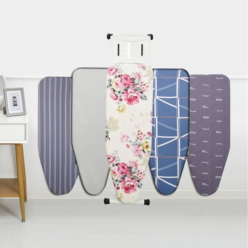 YCBTPS Copriasse da Stiro Termoriflettente Ricambio Copri ASSE da Stiro con Cotone Imbottita, Copertura ASSE da Stiro Elasticizzata per Stiratura Facile(Peony,109x34cm/43x13in)