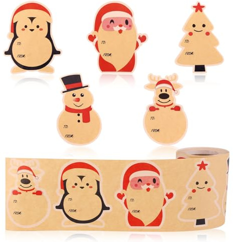 200stk Weihnachtsanhänger für Geschenke, Aufkleber aus Natürlichem Kraftpapier Weihnachtsetiketten zum Verpacken von Geschenken Verpackungsetiketten zum Verpacken von Weihnachtsgeschenken