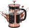 Panana 1000ml Cafetiere 8 Cup French Press Coffee Maker, Coffee Press and Tea Maker with Reusable Filters, Heat Resistant Borosilicate Glass Caffettiere (Copper)
