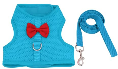 Harnais Laisse Lapin Réglable, Gilet Marche Lapin en Maille Respirante, Gilet Nœud Papillon Formel pour Lapin Chaton Cochon d'Inde Chinchillas