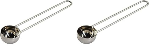 Xavax Cuillère doseuse à café en acier inoxydable (pour environ 6 g de poudre de café, cuillère à mesurer en acier inoxydable, longueur de 16,8 cm, lavable au lave-vaisselle) Argent (Lot de 2)