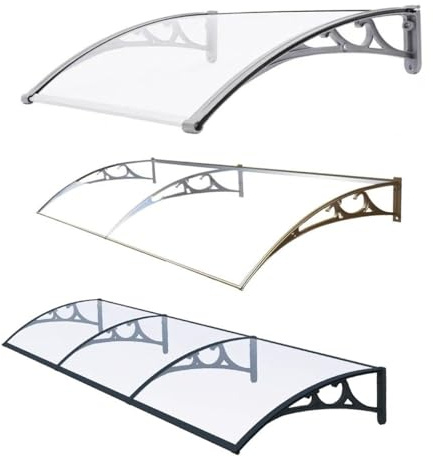 Terrasse Toit Abri Banne Protection Auvent Porte D'entrée Auvent De Porte D'entrée en Aluminium Auvent Marquise D'Entrée De Bloc UV Porte D'entrée Patio Extérieur(Blanc,80x100cm)