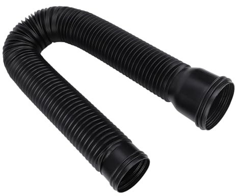 Locadence Rain Gutter Downspout Extension, Drain Downspout Extender Connector, Flexible PE Extendable Drain Away Extender, Down Spout Drain Extender for Outdoor Villa Round (Black)