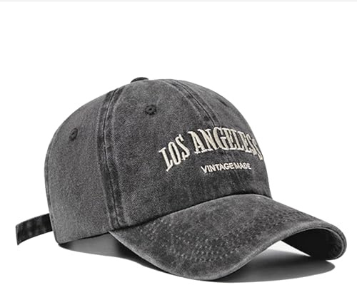 TUONYIS Baseball Cap Dunkelgraue Baseballkappe Baseballkappe für Herren und Damen Vintage Baumwolle Baseball Sonnenmütze Outdoor Wanderhut UV Schutz (DE/NL/SE/PL, Alphanumerisch, Einheitsgröße, Grau)