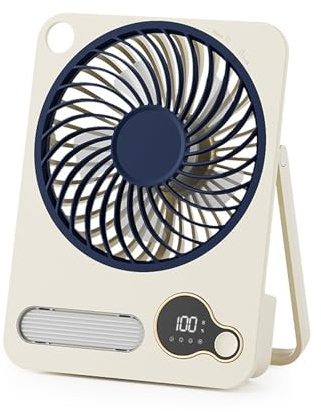 WHNICUST Ventilador de escritorio portátil, ultrafino, plegable, montado en la pared con luz nocturna, ultra silencioso, ventilador personal USB de viento fuerte ajustable de 3 velocidades, adecuado
