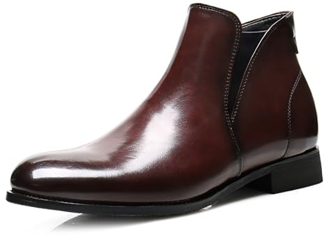 Mens Chelsea Boots PU Leather Ankle Boots for Men Classic Stylish Slip on Dress Shoes for Casual Fomal Wear