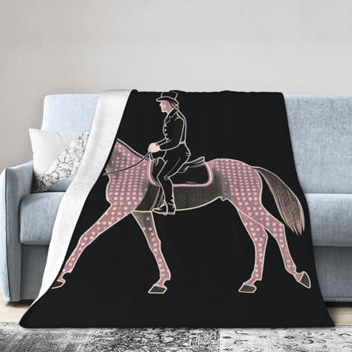 Fleecedecke für Dressurreiter, Pferd, super weich, warm, extra groß, Flanell-Überwurf, Decke, leicht, gemütlich, Bettdecke, Ganzjahresdecke, luxuriöse Winterdecke für Couch, Sofa, 203,2 x 152,4 cm