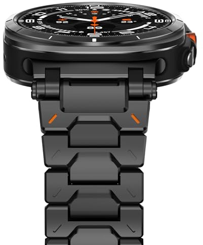 Fullife für Samsung Galaxy Watch Ultra 2/1 Metall Armband 47mm,Schwarz