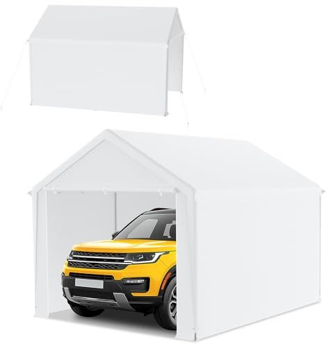 Froadp Carport Zelt 3x4 m – Lagerzelt, Weidezelt & Zeltgarage – Stabiler Unterstand mit PE Plane, UV-beständig & wasserdicht – ideal für Auto, LKW, Garten & Werkstatt (Weiß)