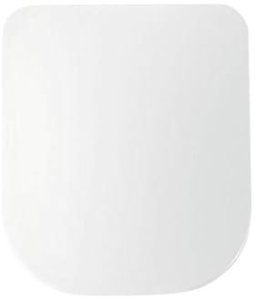 Abattant de Toilette carré, Facile à Nettoyer, de Forme carrée, avec Fermeture en Douceur, dégagement Rapide, Fixation supérieure en PP, Remplacement Blanc