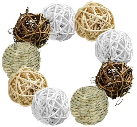 OUNONA 9 Pezzi Palline Decorative Rattan Decorazioni Appese e Feste Atmosfera Centrotavola e Fotografia