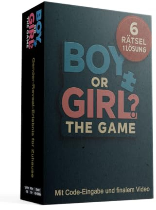 Boy or Girl? The Game - Gender Reveal Exit Game - 6 spannende Rätsel & Auflösungsvideo - Babyparty für Freunde & Familie