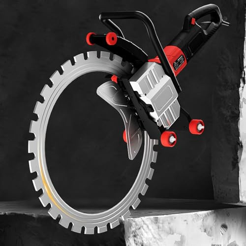 16 Electric Concrete Saw, Cut Depth 11.81, 9800W Handheld Concrete Ring Saw, with Water Fed Dust Suppression, High Strength Diamond Cutter Head, for Stone, Rebar, Brick