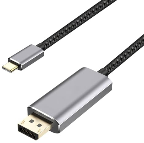 Adaptador USB-C a Mini DisplayPort 4K, USB 3.1 tipo C (compatible con Thunderbolt 3) a adaptador Mini DP (modo Alt DP) compatible con MBP 2016/2017/2018 (gris)