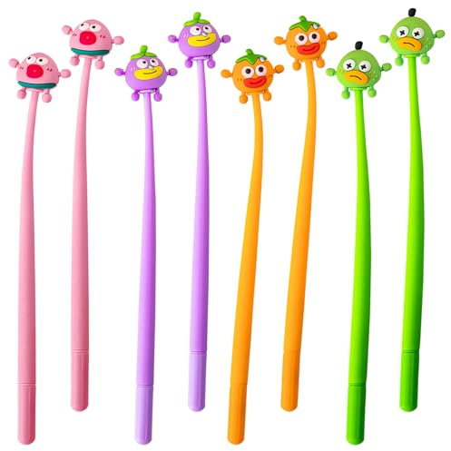 Alovez 8 Stück 0,5mm Schüttelbar Kugelschreiber,Gastgeschenk Kindergeburtstag Mitgebsel Set,Cartoon Lustige Gelschreiber für 5-10 Jahre,Geschenke für Kinderparty,Geburtstag Mitgebsel Kinder