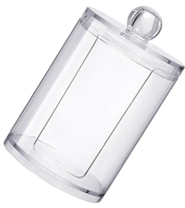 HOLIDYOYO Porta Dischetti di Cotone Cosmetici Trasparente con Coperchio Dispenser Rotondo per Dischetti di Cotone Organizer Compatto per Bagno e Trucco