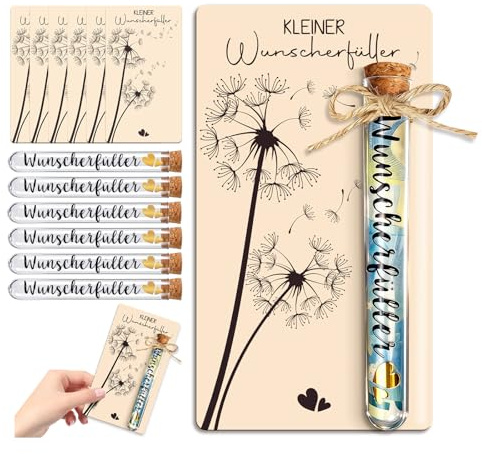 6pcs Wunscherfüller Geldgeschenk aus Holz mit Reagenzglas – Kreative Geldverpackung für Geburtstag, Hochzeit, Konfirmation & Weihnachten, Geschenkidee für Frau & Mann