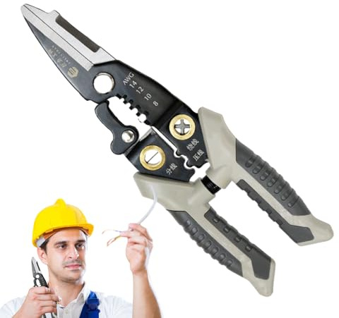Zegaqae Spogliacavi - Attrezzo Per Il Taglio Di Cavi In Acciaio Inossidabile | Pinze per Spelare i Fili Elettrici | per Dividere Crimpare Tagliare Avvolgere Serrare Rifinire Spelatura per Utilizzo