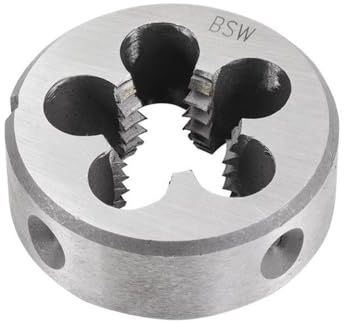 LLMWFA Juego de troqueles redondos for roscado rosca externa, 1/8 1/4 3/8 7/16 3/4 1-8 2-4,5 BSW, troquel for mano derecha, máquina 55° y herramienta manual(5/8-11)