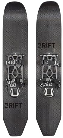 DRIFT Snow Boards 35-Inch Ski Board with Nylon Climbing Skin - Uphill Performance Snow Shoes for Cross Country Skiing – Perfect Snowboards for All Snow Mountain Adventure - Carbon