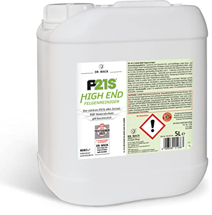 DR. WACK - P21S HIGH END Felgenreiniger 5 Liter - Felgen Spray mit Gel-Formel & Wirkindikator - Schnelle & schonende Reinigung - pH-hautneutral & biologisch abbaubar - Hochwertige Autopflege