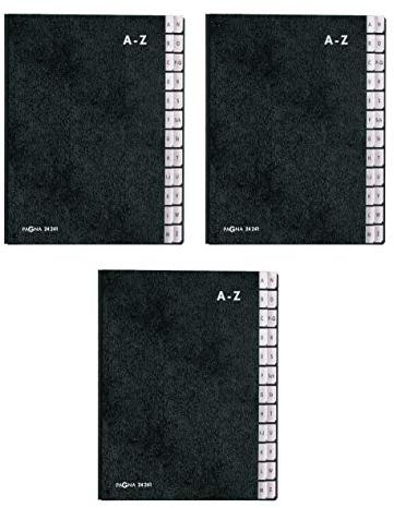 Pagna Pultordner Classic (Pultmappe, 24 Fächer, A-Z) (Pultmappe, 24 Fächer, A-Z, schwarz, 3 Stück)