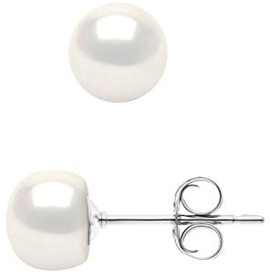 PEARLS & COLORS - Orecchini in Oro Bianco con vere Perle Coltivata d'Acqua Dolce - Qualità AAA+ - Gioielli da donna
