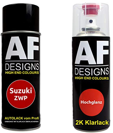 Alex Flittner Designs Spraydose Set für Suzuki ZWP Burning Red Perl | Autolack-Spraydosen-Set für Suzuki Farbcode: ZWP Burning Red Perl Metallic